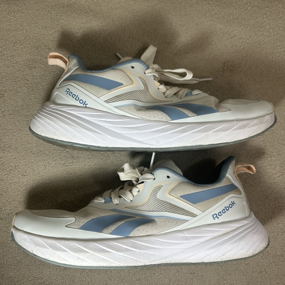 Reebok Womens Size 9 Running Shoes Beige Blue Peach Athletic Sneakers